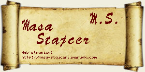 Maša Štajcer vizit kartica